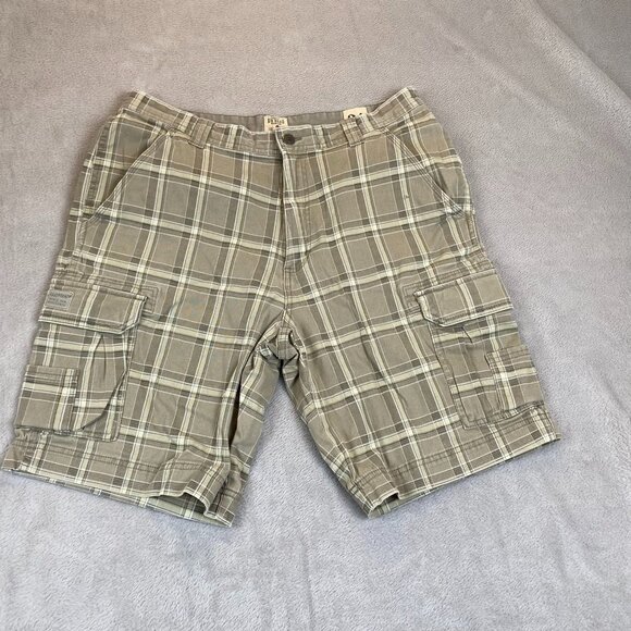 Red Head Mens Plaid Shorts Size 34 Beige Cotton Blend Casual Summer Wear - Picture 13 of 14